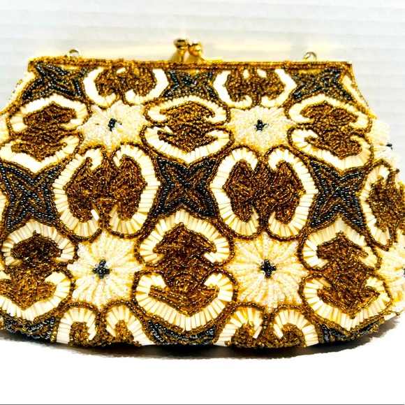 Vintage Unique Frame Bag Antique 30s 40s 50s inspired - Picture 5 of 15